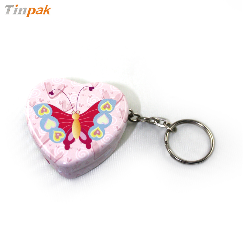 heart pocket tin with key ring